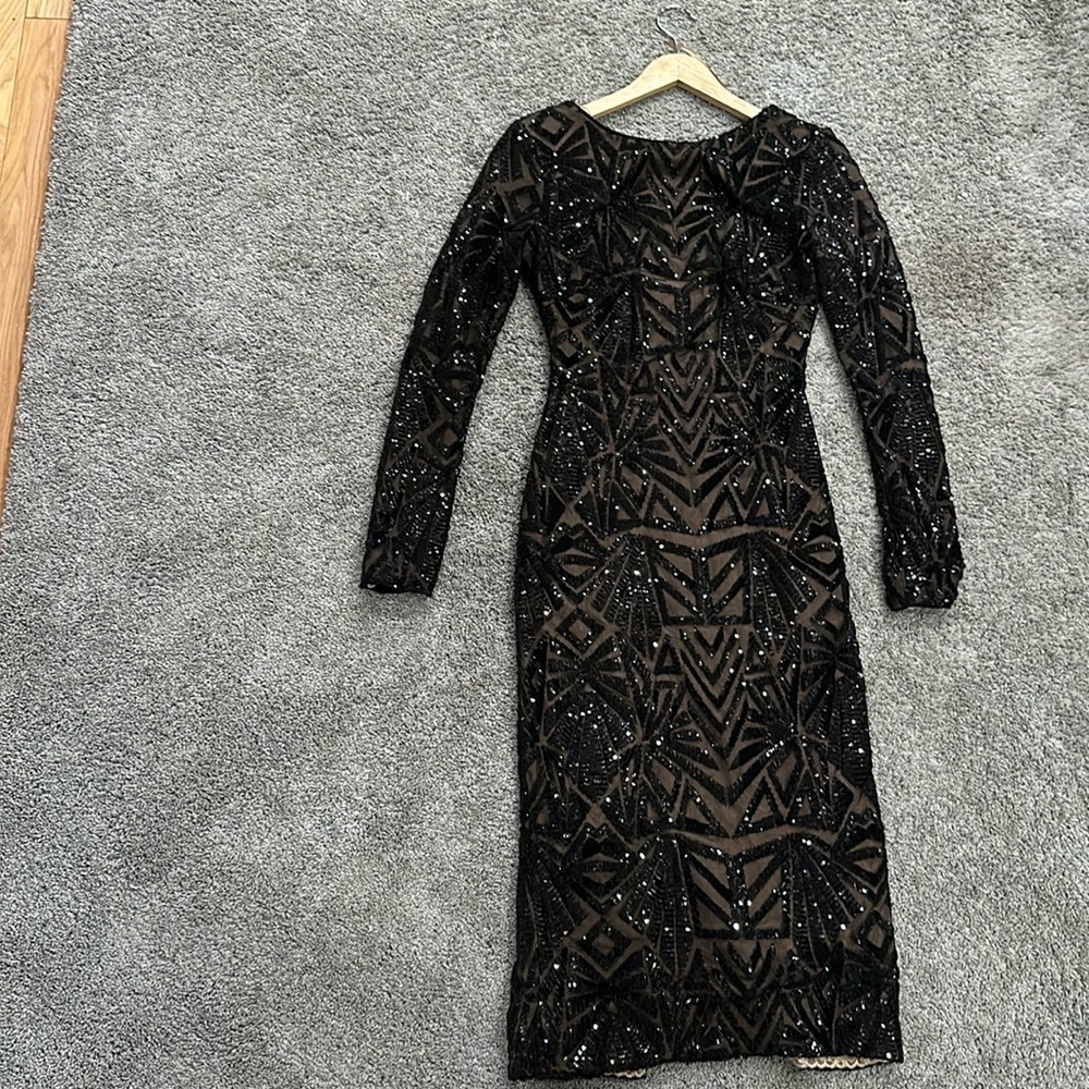 Dress the Population Black Long Sleeve Dress